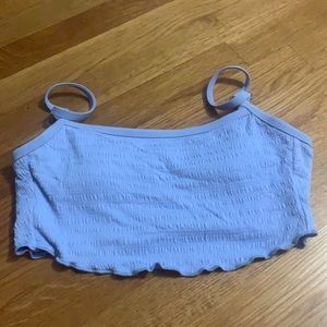 Blue ribbed bikini top